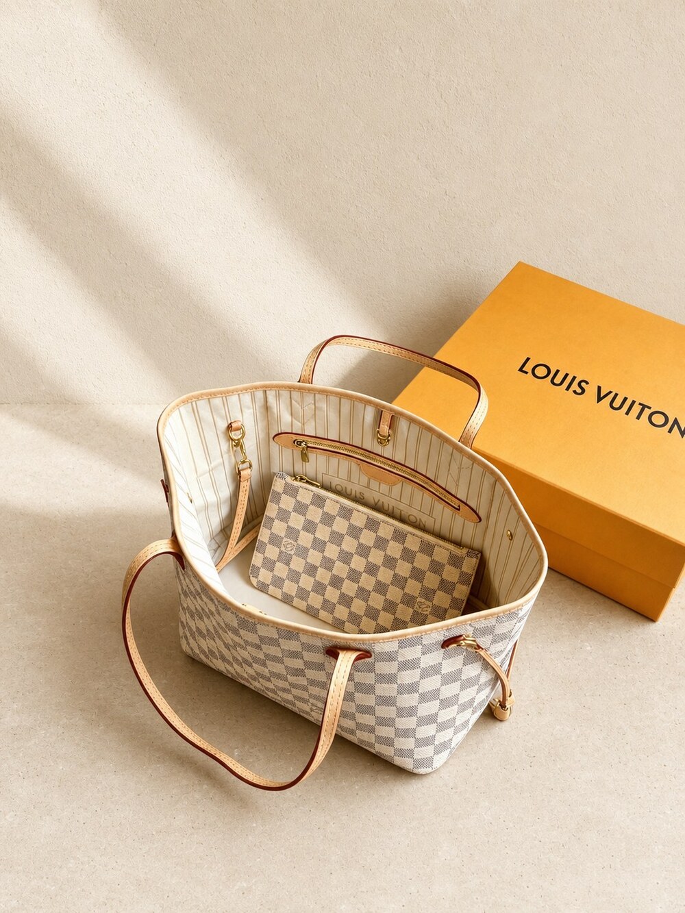 Louis Vuitton Neverfull Beige Lining Bag | New / Unused - Picture 6 of 6